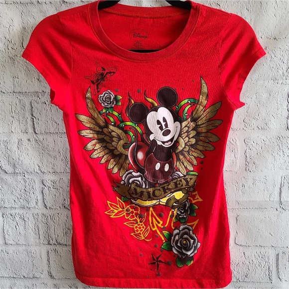 Disney Mickey Mouse Y2K Style Graphic T-Shirt SZ M - Picture 1 of 9